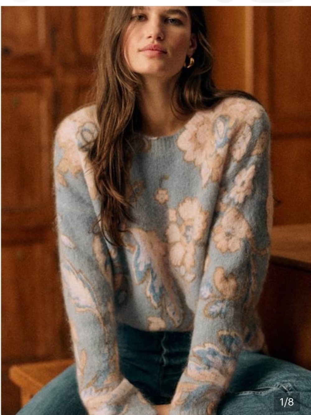 Sézane Hélène Jumper Size Small Wool Blend Knit Sweater Relaxed Fit French Chic - Picture 3 of 12